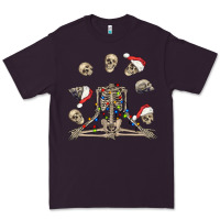 Plum christmas human skeleton and skulls Premium Tee - FaDigitalArtStudio