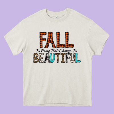 Fall Is Proof That Change Is Beautiful Heavy Core Tee Designed By Cowhidedigitalart