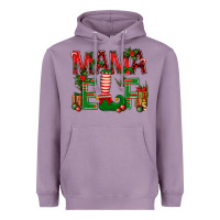 Lavender Christmas Mama Elf Heavyweight Hoodie - NancyCooperArtShop