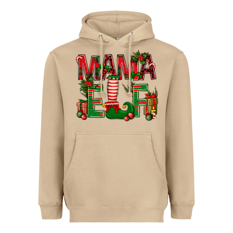 Christmas Mama Elf Heavyweight Hoodie by NancyCooperArtShop | Teevron