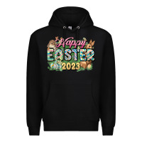 Black Happy Easter 2023 Premium Hoodie - HowdyJamesFarm
