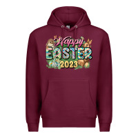 Burgundy Happy Easter 2023 Premium Hoodie - HowdyJamesFarm