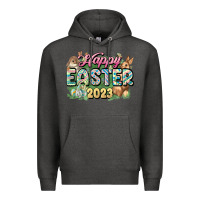 Charcoal Heather Happy Easter 2023 Premium Hoodie - HowdyJamesFarm