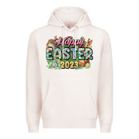 Pale Pink Happy Easter 2023 Premium Hoodie - HowdyJamesFarm