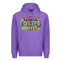 Purple Happy Easter 2023 Premium Hoodie - HowdyJamesFarm