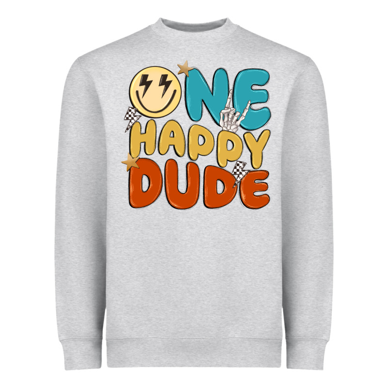 One Happy Dude Heavyweight Sweatshirt by MaliasSmallBusiness | Teevron