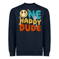 Navy one happy dude Heavyweight Sweatshirt - MaliasSmallBusiness