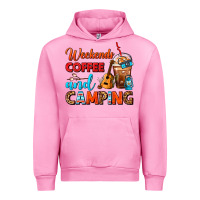 Fuchsia Pink weekends coffee and camping frappe coffee Urban Hoodie - FaDigitalArtStudio