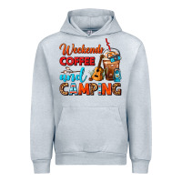 Heather Grey weekends coffee and camping frappe coffee Urban Hoodie - FaDigitalArtStudio