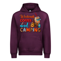 Mauve Wine weekends coffee and camping frappe coffee Urban Hoodie - FaDigitalArtStudio