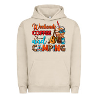 Pigment French Oak weekends coffee and camping frappe coffee Urban Hoodie - FaDigitalArtStudio