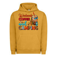Pigment Peanut Butter weekends coffee and camping frappe coffee Urban Hoodie - FaDigitalArtStudio
