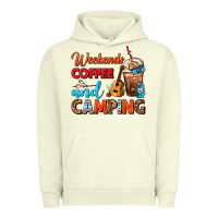 Pigment Pistachio weekends coffee and camping frappe coffee Urban Hoodie - FaDigitalArtStudio