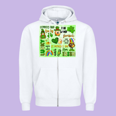 St Patrick's Day Zipper Hoodie Designed By Artiststas