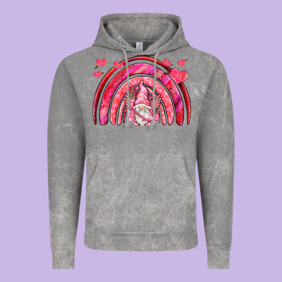 Valentines Day Rainbow With Cupid Gnome Vintage Hoodie Designed By Nancycooperartshop