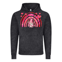 Vintage Black valentines day rainbow with cupid gnome Vintage Hoodie - NancyCooperArtShop