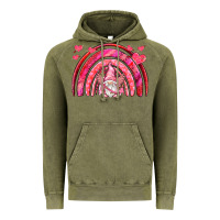 Vintage Olive valentines day rainbow with cupid gnome Vintage Hoodie - NancyCooperArtShop