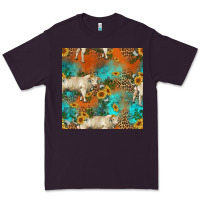 Plum western charolais cow seamless pattern Premium Tee - HRA Design Shop