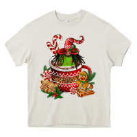 Cream christmas coffee afro gnome Heavy Core Tee - FaDigitalArtStudio