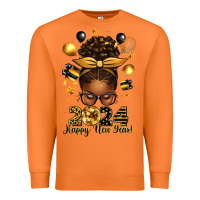 Carrot 2024 happy new year  afro messy bun Premium Sweatshirt - texasbilliewilder