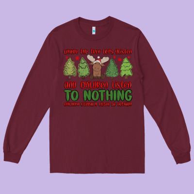 Where The Tree Tops Glisten Long Sleeve Tee Designed By Maliassmallbusiness