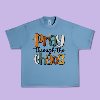 Pray Throthe Chaos Urban Heavy Tee Designed By Maliassmallbusiness