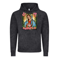 Vintage Black lady of guadalupe portrait Vintage Hoodie - BarkalooDesign