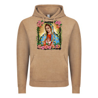 Vintage Coffee lady of guadalupe portrait Vintage Hoodie - BarkalooDesign