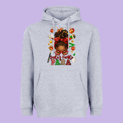 Santa's Favorite Para Afro Messy Bun Heavyweight Hoodie Designed By Texasbilliewilder