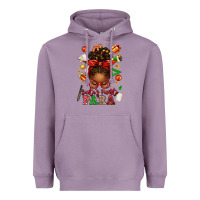 Lavender santa's favorite para afro messy bun Heavyweight Hoodie - texasbilliewilder