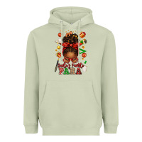 Matcha santa's favorite para afro messy bun Heavyweight Hoodie - texasbilliewilder