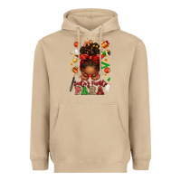Mushroom santa's favorite para afro messy bun Heavyweight Hoodie - texasbilliewilder