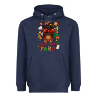 Navy santa's favorite para afro messy bun Heavyweight Hoodie - texasbilliewilder