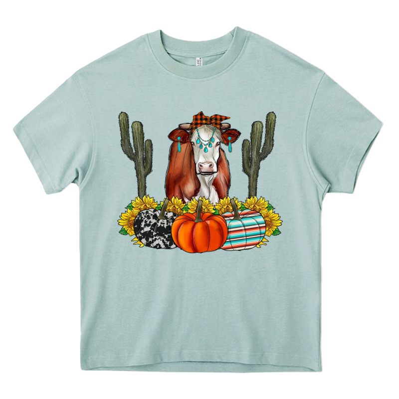 Fall Cow Heavy Core Tee by CowhideDigitalArt | Teevron