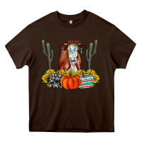 Chocolate Brown Fall Cow Heavy Core Tee - CowhideDigitalArt