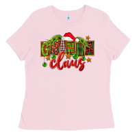 Bubblegum Pink Christmas granna claus Ladies Tee - FaDigitalArtStudio