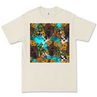 Bone western bison and sunflowers seamless pattern Premium Tee - HRA Design Shop