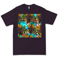 Plum western bison and sunflowers seamless pattern Premium Tee - HRA Design Shop