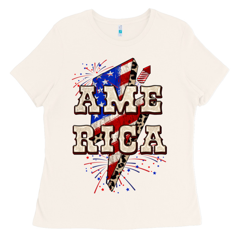 America 4th Of July Ladies Tee by CowGirlArtShop | Teevron