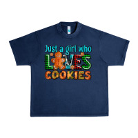 Navy just a girl who loves cookies Urban Heavy Tee - AdoDesignShop