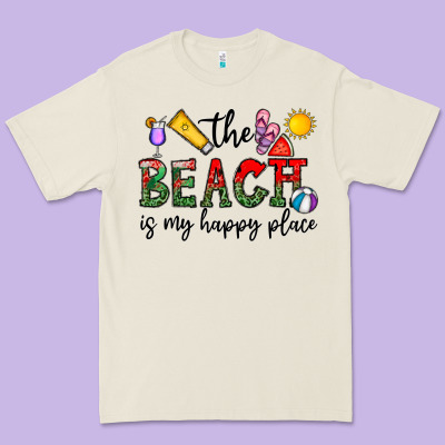 The Beach Is My Happy Place Premium Tee Designed By Cowhidedigitalart