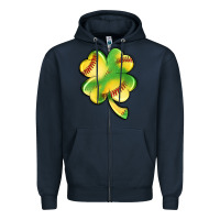 Navy st. patrick's day clover softball Zipper Hoodie - Artiststas