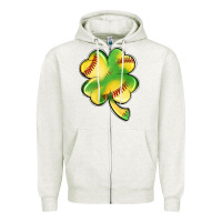 St. Patrick's Day Clover Softball Zipper Hoodie | Teevron