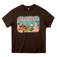 Chocolate Brown christmas break and tree cakes Heavy Core Tee - FaDigitalArtStudio