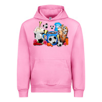 Fuchsia Pink Soccer Coffee Cups Urban Hoodie - FaDigitalArtStudio