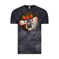 Cloud Black Christmas Cow, Vintage Tee - Jasminsmagicworld