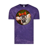 Cloud Purple Christmas Cow, Vintage Tee - Jasminsmagicworld