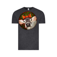 Vintage Black Christmas Cow, Vintage Tee - Jasminsmagicworld