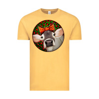 Vintage Mustard Christmas Cow, Vintage Tee - Jasminsmagicworld