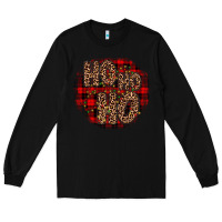 Black ho ho ho wood slice ornament Long Sleeve Tee - JahusDesignShop